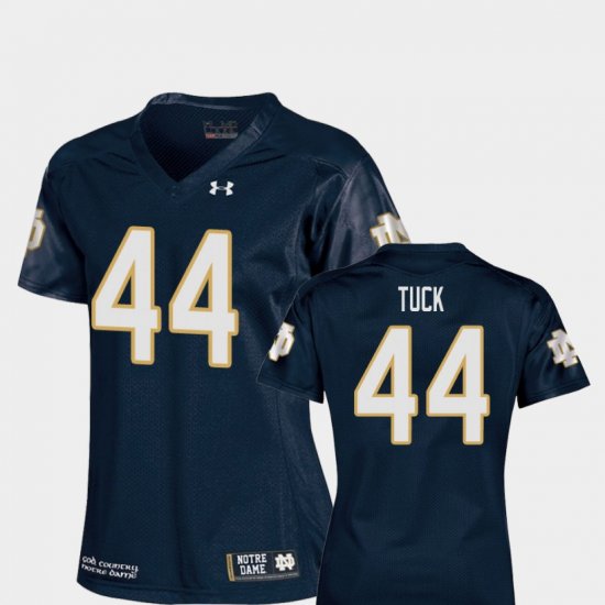 #44 Justin Tuck College Football University of Notre Dame Replica Women Navy Jersey 631269-304