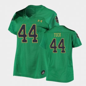 #44 Justin Tuck Replica Notre Dame Under Armour Football Women's Green Jersey 560424-561