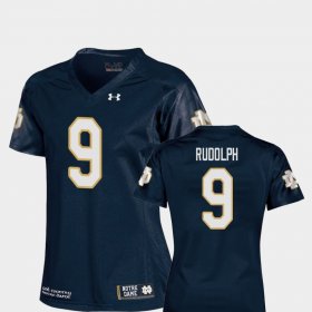 #9 Kyle Rudolph College Football UND Replica Women Navy Jersey 267475-660
