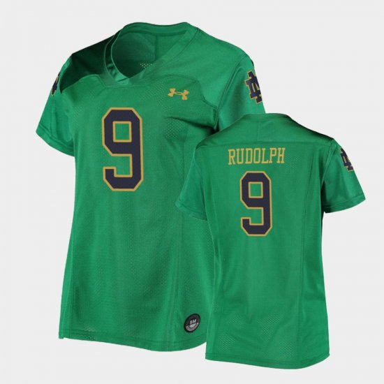 #9 Kyle Rudolph Replica Fighting Irish Under Armour Football Women Green Jersey 636690-924