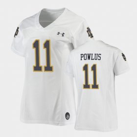 #11 Ron Powlus III Replica Notre Dame Under Armour Football Women's White Jersey 291216-324