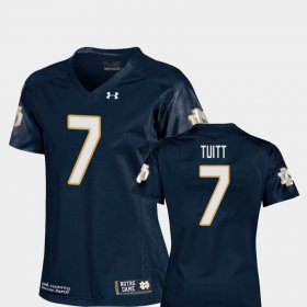 #7 Stephon Tuitt College Football Fighting Irish Replica Women Navy Jersey 657278-905