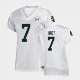 #7 Stephon Tuitt Replica Notre Dame Under Armour Football Womens White Jersey 408625-989