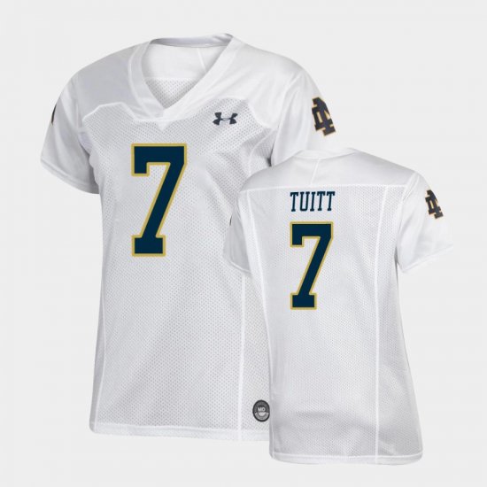 #7 Stephon Tuitt Replica Notre Dame Under Armour Football Womens White Jersey 408625-989