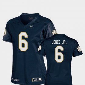 #6 Tony Jones Jr. College Football Fighting Irish Replica Womens Navy Jersey 565998-299