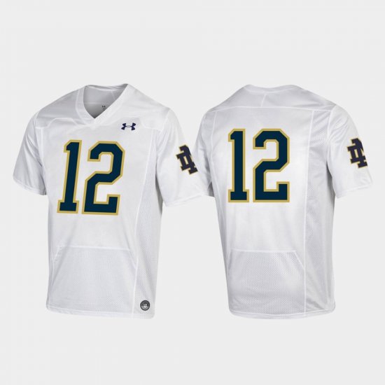 #12 Replica Notre Dame Football 2019 Youth White Jersey 949557-887