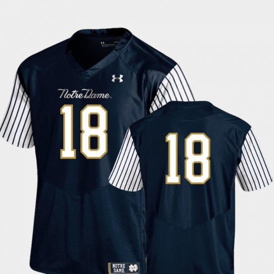 #18 2018 Shamrock Series University of Notre Dame Pinstripe Football Youth Navy Jersey 832519-903