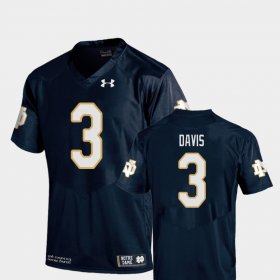 #3 Avery Davis College Football Irish Replica Youth Navy Jersey 414899-322