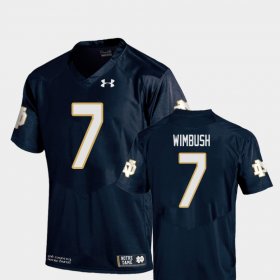 #7 Brandon Wimbush College Football Irish Replica Youth Navy Jersey 260854-481