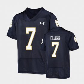 #7 Brendon Clark Replica Notre Dame Fighting Irish Under Armour Football Youth Navy Jersey 611384-476