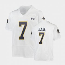 #7 Brendon Clark Replica Notre Dame Fighting Irish Under Armour Football Youth White Jersey 380539-620