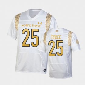 #25 Chris Tyree 2022 Shamrock Series Notre Dame Replica Youth White Jersey 148836-556