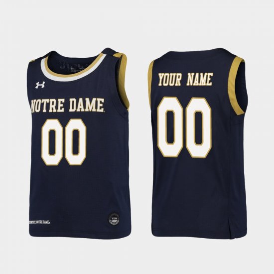 #00 Custom Replica Fighting Irish College Basketball Youth Navy Jersey 413059-397