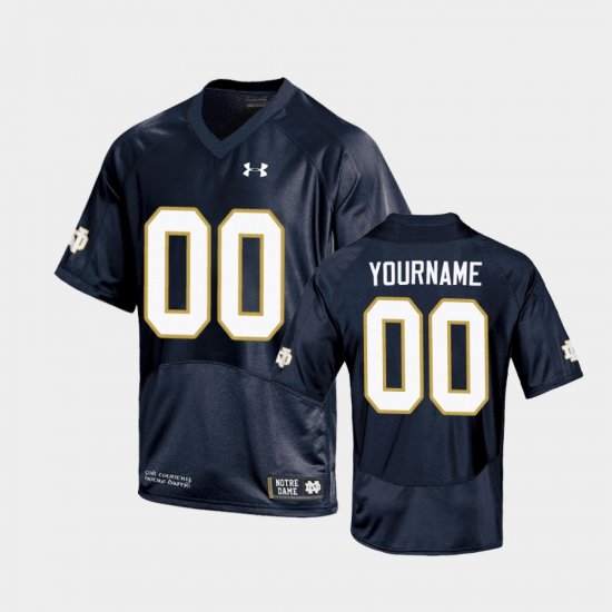 #00 Custom Replica University of Notre Dame Youth Navy Jersey 320036-485