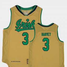 #3 D.J. Harvey Replica UND College Basketball Special Games Youth Gold Jersey 241034-346