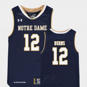 #12 Elijah Burns Replica University of Notre Dame College Basketball Youth Navy Jersey 672521-163