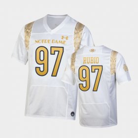 #97 Gabriel Rubio 2022 Shamrock Series University of Notre Dame Replica Youth White Jersey 928336-516