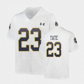 #23 Golden Tate Replica UND Under Armour Football Youth White Jersey 219625-993