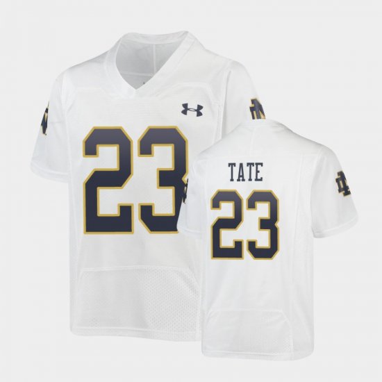 #23 Golden Tate Replica UND Under Armour Football Youth White Jersey 219625-993
