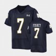 #7 Isaiah Foskey Replica Notre Dame Fighting Irish Under Armour Football Youth Navy Jersey 318269-166