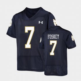 #7 Isaiah Foskey Replica Notre Dame Fighting Irish Under Armour Football Youth Navy Jersey 318269-166