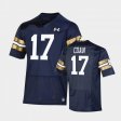 #17 Jack Coan 2021 Shamrock Series University of Notre Dame Replica Game Youth Navy Jersey 601885-802