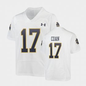 #17 Jack Coan Replica University of Notre Dame Under Armour Football Youth White Jersey 219506-572