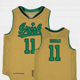 #11 Juwan Durham Replica Fighting Irish College Basketball Special Games Youth Gold Jersey 932427-485