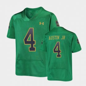 #4 Kevin Austin Jr Replica Notre Dame Fighting Irish Under Armour Football Youth Green Jersey 624931-839