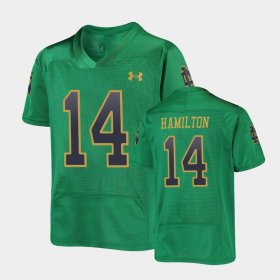 #14 Kyle Hamilton Replica Irish Under Armour Football Youth Green Jersey 402058-704
