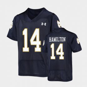 #14 Kyle Hamilton Replica UND Under Armour Football Youth Navy Jersey 601247-170