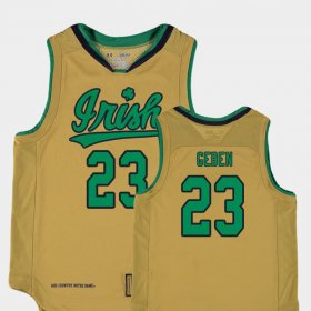 #23 Martinas Geben Replica UND College Basketball Special Games Youth Gold Jersey 716365-211