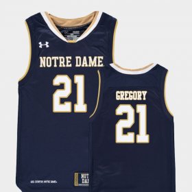 #21 Matt Gregory Replica UND College Basketball Youth Navy Jersey 487644-738
