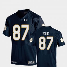 #87 Michael Young College Football Irish Replica Youth Navy Jersey 520852-309