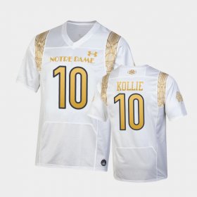 #10 Prince Kollie 2022 Shamrock Series UND Replica Youth White Jersey 763195-364