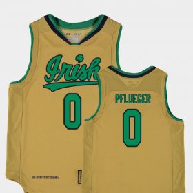#0 Rex Pflueger Replica Irish College Basketball Special Games Youth Gold Jersey 468055-936