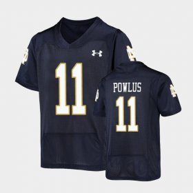 #11 Ron Powlus III Replica Notre Dame Fighting Irish Under Armour Football Youth Navy Jersey 554942-137