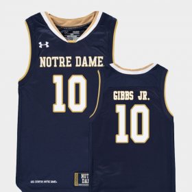 #10 TJ Gibbs Jr. Replica Notre Dame College Basketball Youth Navy Jersey 674232-420
