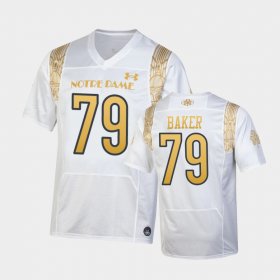#79 Tosh Baker 2022 Shamrock Series University of Notre Dame Replica Youth White Jersey 146671-223