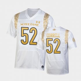#52 Zeke Correll 2022 Shamrock Series Notre Dame Fighting Irish Replica Youth White Jersey 616133-860