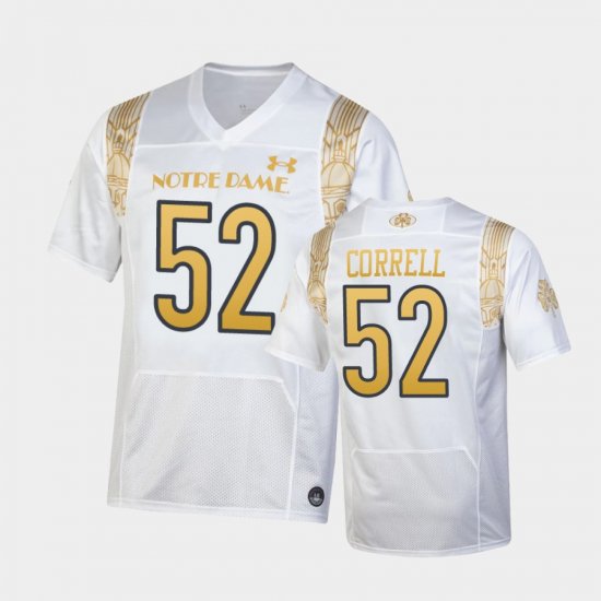 #52 Zeke Correll 2022 Shamrock Series Notre Dame Fighting Irish Replica Youth White Jersey 616133-860