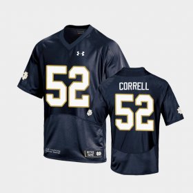 #52 Zeke Correll Replica Notre Dame Youth Navy Jersey 787080-651
